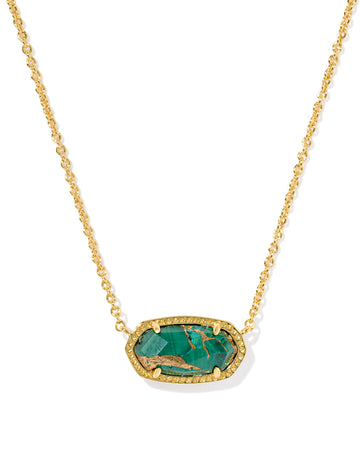 Kendra Scott Elisa Necklace - Bronze with Veined Green Malachite
